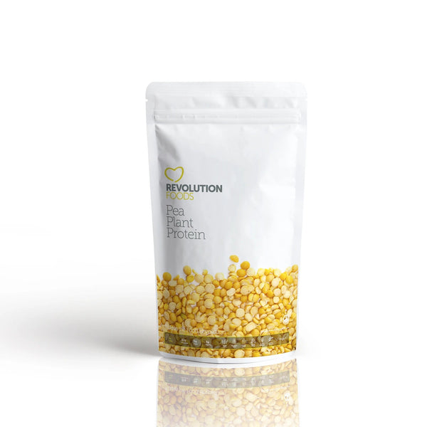 Sack mit fermentiertem Erbsenproteinpulver von Revolution Foods, Inhalt 1kg, Vorderseite