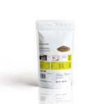 Sack mit Hanfproteinpulver von Revolution Foods, Inhalt 1kg, Rückseite mit Inhaltsstoffen